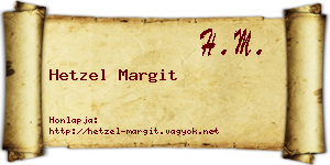 Hetzel Margit névjegykártya